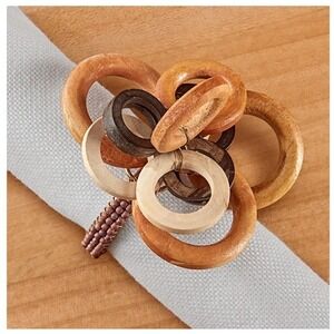 Vintage Set‎ of 6 Bodrum Interlink Napkin Rings Mid Century Modern Table Decor